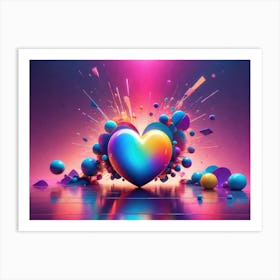 Colorful Heart Creative Art Print