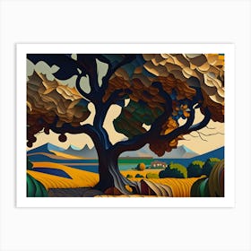 Tree In The Field Art Print