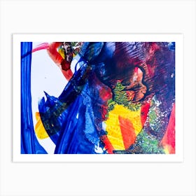 Abstract Painting, Acrylic On Canvas, Blue Color Art Print