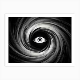 Black And White Eye In A Vortex Art Print