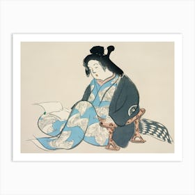 Asian Woman Reading Art Print