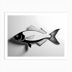 Black And White Fish Art Print