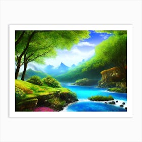 River In The Forest Art Print