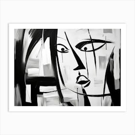 Emotions Abstract Black And White 7 Art Print