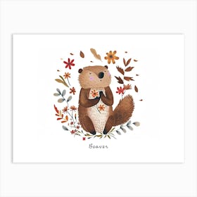 Little Floral Beaver 2 Poster Art Print