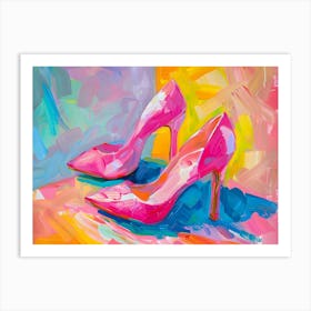 Pink High Heeled Shoes Art Print