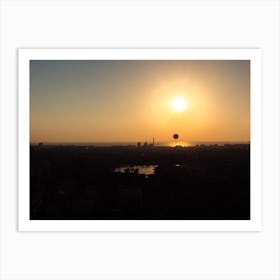 Tel Aviv Skyline At Sunset Silhouette 1 Art Print