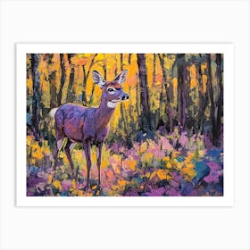 Deer In The Deep Woods 5 Art Print