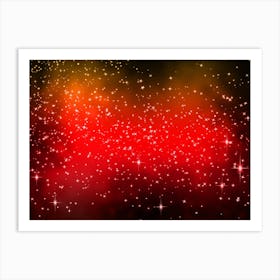 Shining Red Star Background Art Print