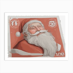 North Pole Santa Stamp Art Print