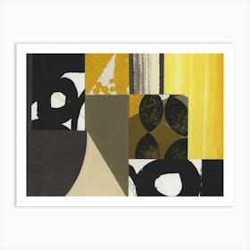 Abstract Shapes In Yellow And Black Art Print
