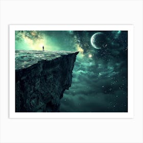 Person On A Cliff Art Print