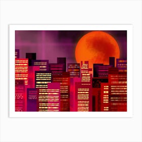 Red Cityscape Art Print