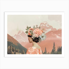 Woman With Flowers In Her Hair 1 Art Print