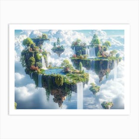 Waterfalls In The Clouds Art Print