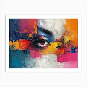 Colorful Chronicles: Abstract Narratives of History and Resilience. Eye Of A Woman Art Print