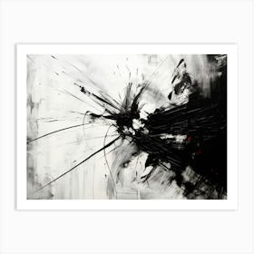 Conflict Abstract Black And White 8 Art Print