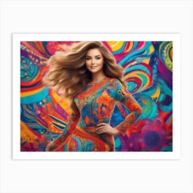 Fashionable young woman art Art Print