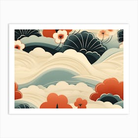 Japanese Flowers Art Print