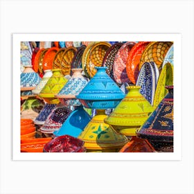 Colorful Pots In A Market Art Print