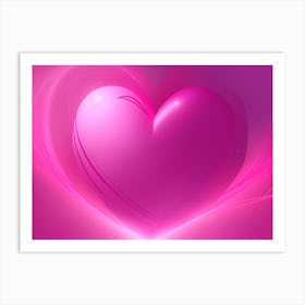A Glowing Pink Heart Vibrant Horizontal Composition 84 Art Print