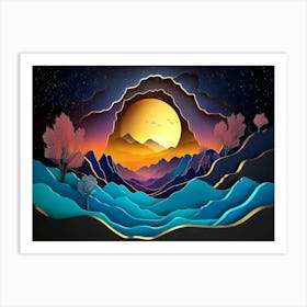 Landscape At Night Art Print