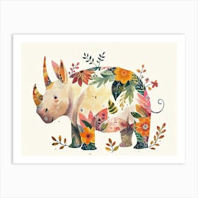Little Floral Rhinoceros 2 Art Print