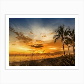 BONITA BEACH Bright Sunset Art Print