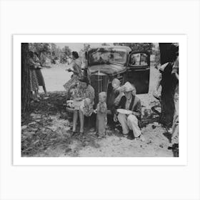 Farm Folks Eating Dinner At The All Day Community Sing, Pie Town, New Mexico By Russell Lee Art Print