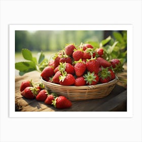 Strawberries In A Basket 3 Art Print