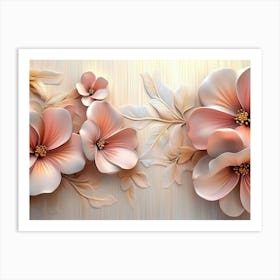 3d Flowers Wallpaper 1 Art Print