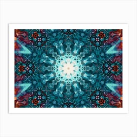 Alcohol Ink And Digital Processing Blue Pattern 7 Art Print