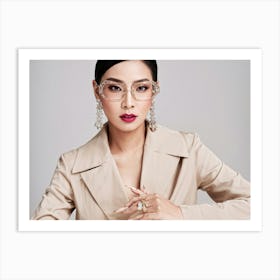 Portrait Of An Elegant Asian Woman With A Preference For Thai Or Japanese Luxury Lifestyles Adorned (4) Art Print