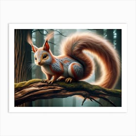 Squox the Fox-Squirrel Fantasy Art Print