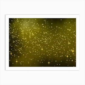 Yellow Fades Shining Star Background Art Print