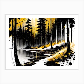 Splatter Forest 1 Art Print