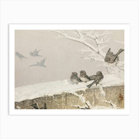 Birds In The Snow 2 Art Print