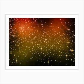 Orange, Yellow Shining Star Background Art Print