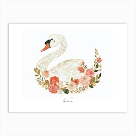 Little Floral Swan 1 Poster Art Print