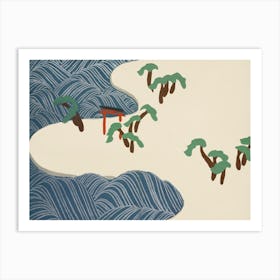 Ocean Waves From Momoyogusa –Flowers Of A Hundred Generations , Kamisaka Sekka 1 Art Print