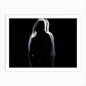 Light Painting Shadow Girl Art Print