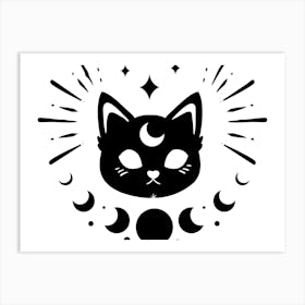 Moon Cat 1 Art Print