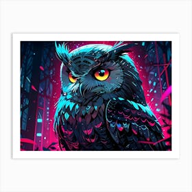 Owl In The Forest Art Print