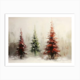 Three Christmas Trees 3 Art Print