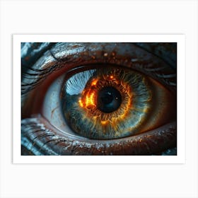 Ultra Realistic Close Up Of A Human Eye With An Aliens Head For The Pupil Within Which A Colossal Art Print