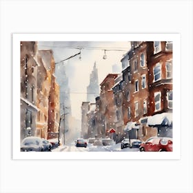 New York City in Winter 1 Art Print