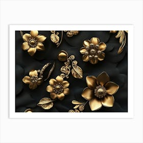 Gold Brooches Art Print