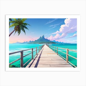 Pier To The Beach Art Print