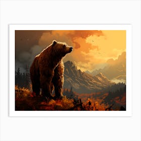 The Wilderness Guardian - Mountain Bear Art Print