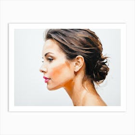 Side Profile Of Beautiful Woman Oil Painting 53 Art Print